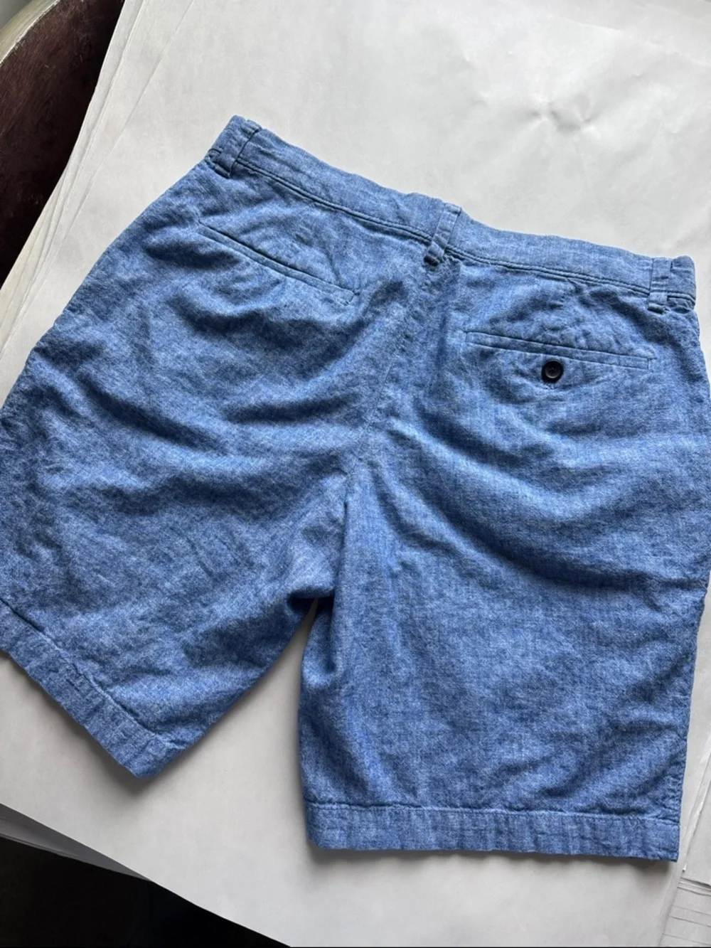 Banana Republic Aiden Shorts Mens 32 Cotton 9’ inseam Preppy Coastal Beach blue